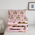 thumbnail image 5 of jejeloiu Classic Tribal Twin Comforter Sets For Girls,Traditional Print Bedding Set,Green Multicolor,Pink Reversible,2pcs,1 Comforter and 1 Pillowcase, 5 of 7