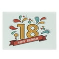 thumbnail image 1 of 18th Birthday Cutting Board, Multicolored Digital Print on 18 Years Happy Birthday Lettering Print, Decorative Tempered Glass Cutting and Serving Board, Large Size, Multicolor, by Ambesonne, 1 of 1