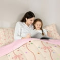 thumbnail image 4 of Feelyou Princess Bowknot Twin Bedding Sets 7-Piece, Cartoon Stars Bedding Comforter Set, 4 of 8
