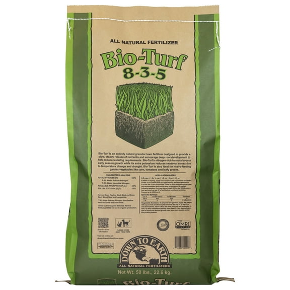 Down To Earth Organic Bio-Turf Fertilizer Mix 8-3-5, 50 lb.