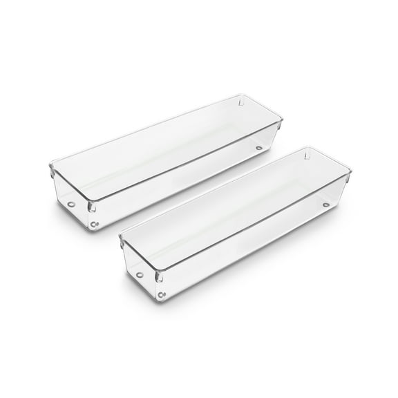 Sorbus Clear Drawer Organizer, Long BPA-Free Storage Tray, 2 pack