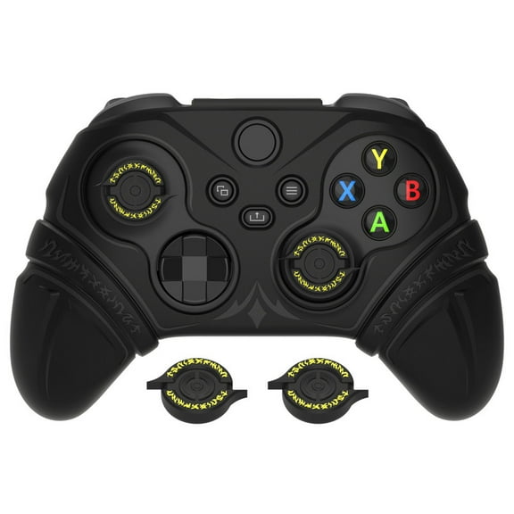 PlayVital Runes Silicone Cover for Xbox Series X/S - Anti-Slip Grip w/ Thumb Caps & Stickers (Black)