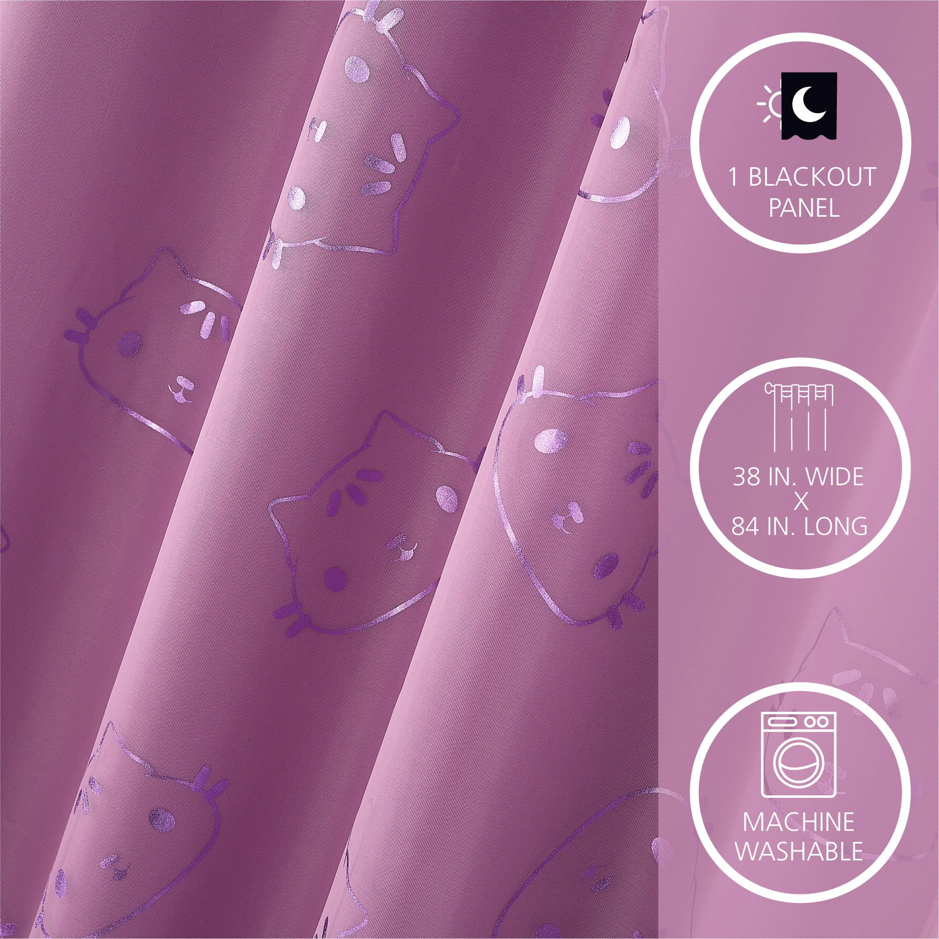 DreamWorks Gabby's Dollhouse 38" x 84" 2 Layer Blackout Curtain Panel for Kid's Bedroom