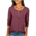 thumbnail image 2 of BSDJILFG 3/4 Sleeve Womens Summer Tops Dressy Eyelet Tops Buttons Up Soft Breathable Slim Fit Crew Neck Tunic Blouse 2026, 2 of 6