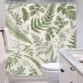 thumbnail image 4 of Fern Leaf Leaves Sage Green Shower Curtain for Bathroom Decor 72Wx72H Rural Eucalyptus Plant Natural Farmhouse Floral Botanical Art Printed Fabric Polyester Waterproof 12 Pack Plastic Hooks, 4 of 6