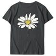 thumbnail image 4 of jtjvou Women's Casual Loose Short Sleeve Tees Floral Shirts Going out Tops for Teen Crewneck Pullover Lady Summer Trendy Fashion Dark Gray,M, 4 of 5