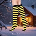 thumbnail image 4 of CAZOFW Womens Socks Knee High Striped Christmas Socks, Warm Soft Stretchy Knit, Cozy Winter Casual Legwear Daily, 4 of 4