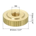 thumbnail image 2 of Uxcell Knurled Thumb Nuts, 8 Pack M4 x D12mm x H3.5mm Brass Knurl Nut Flat Head Through Hole for 3D Printer Parts, 2 of 5