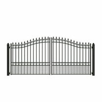 ALEKO Steel Dual Swing 14 x 6 feet Black Driveway Gate London Style