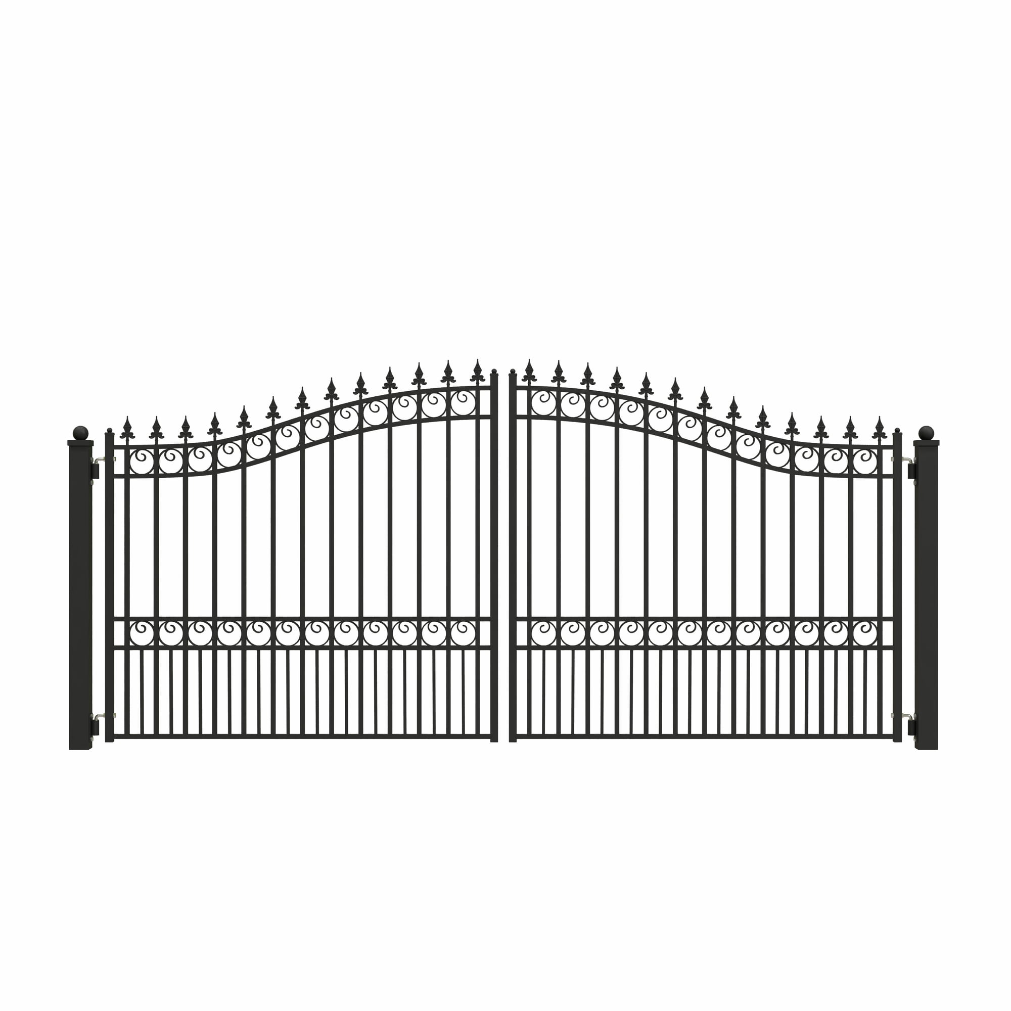 ALEKO Steel Dual Swing 14 x 6 feet Black Driveway Gate London Style