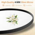 thumbnail image 5 of Kadyn Wall Mirrors, Vanity Mirror, Wall Mounted Vanity Mirrors,24 Inch Black Circle Bathroom Mirror with Explosion-proof Film, 5 of 9