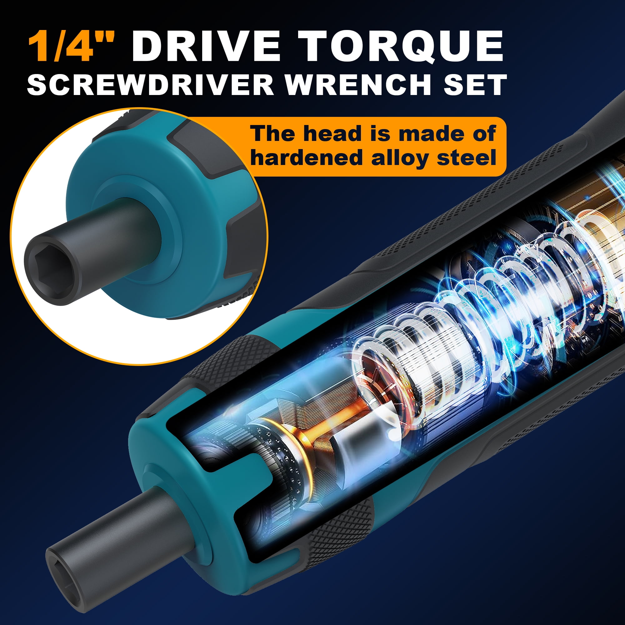 Atrlxcs Ust1016, 1/4" Drive Torque Screwdriver Socket Wrench & Set, 31 Pieces