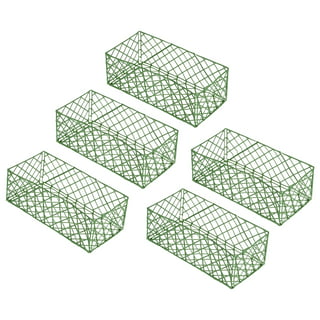 Floral Foam Cage Large Complete with Floral Wire - 12.5 x 7 x 3.5 inches -  Green Flower Holder for Weddings, Christmas, Parties, Bouquet or Table (1)