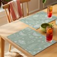 thumbnail image 4 of Sage Green Butterfly Botanical Placemats Set of 2 Summer Plants Line Art Place Mats Indoor Wipeable Table Mats Washable Cloth Dining Table Placemats for Kitchen Holiday Party Home Decor 13x19 Inch, 4 of 9