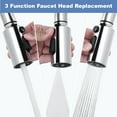 thumbnail image 3 of Wowow 3-Function Kitchen Faucet Spray Head Replacement in Polished Chrome, 3 of 5