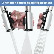 Wowow 3-Function Kitchen Faucet Spray Head Replacement in Polished Chrome