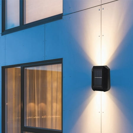 

Solar Wall Light Up and Down Solar Lamps Outdoor LED Wall Light Waterproof for Garden Patio Garage Driveway Pathway - Warm White