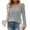 Gray, variant on Ashyfjp Sweaters for Women Casual Solid Color Long Sleeve Crew Neck Puff Shoulder Ribbed Knit Top, Size (S-XXL)