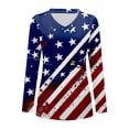 thumbnail image 4 of MEICHEN Women's 250th Anniversary American Flag Shirt V Neck Long Sleeve Patriotic T Shirt 4th of July Casual Summer Tops, 4 of 4