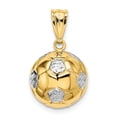 thumbnail image 3 of 14K Gold W/Rhodium Soccer Ball Pendant, 3 of 4