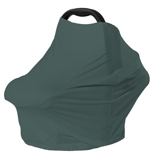 Car Seat Cover Baby for Nursing,Baby Breastfeeding Cover Carseat Canopy Covers,Solid Color Multi-use Nursing Cover for Babies (Roman Green)