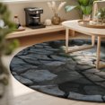 thumbnail image 3 of Round Rugs 3Ft, 3D Cracked Ground Round Area Rug Washable Indoor Throw Carpet, Path Modern White Stone Surface Small Non Slip Circle Rug for Bedroom Living Room Home Decor Aesthetic, 3 of 8