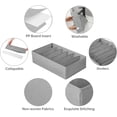 thumbnail image 2 of 4 Packs T-shirt Drawer Organizers for Clothing,6 Grids Compartment Wardrobe Storage Box, Washable Clothes Organizer for Folded Clothes, T-shirt, Legging, Silk Scarve, 2 of 14