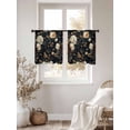 thumbnail image 4 of Vintage Black Floral Semi Sheer Curtains 54 Inch Length 2 Panels Set, Spring Seasonal Botanical Blooms Sheer Kitchen Curtain Privacy Voile Window Curtain for Living Room Bedroom Rod Pocket Drapes, 4 of 7