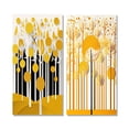 thumbnail image 2 of Designart "Minimal Art Abstract Yellow Forest II" Landscape Trees Wall Art Set Of 2 - Traditional Yellow Wall Decor Set Of 2, 2 of 6