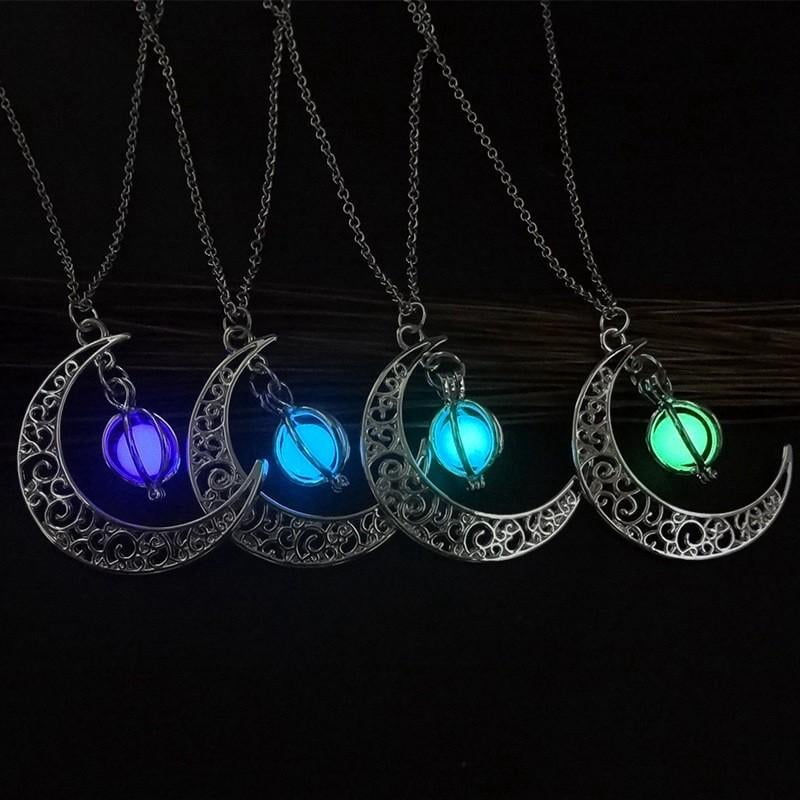 waning crescent moon necklace