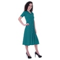 thumbnail image 4 of Moomaya Robe Chemise Longue Unie pour Femmes avec Boutons, Coupe Ample Décontractée, 4 of 6