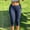 Blue women high waisted capri pants a1, variant on Cagogo Women's High Waisted Capri Pants Stretch Polka Dot Casual Leggings Active Shorts Summer Vacation Beach Travel Workout Trousers, Black L