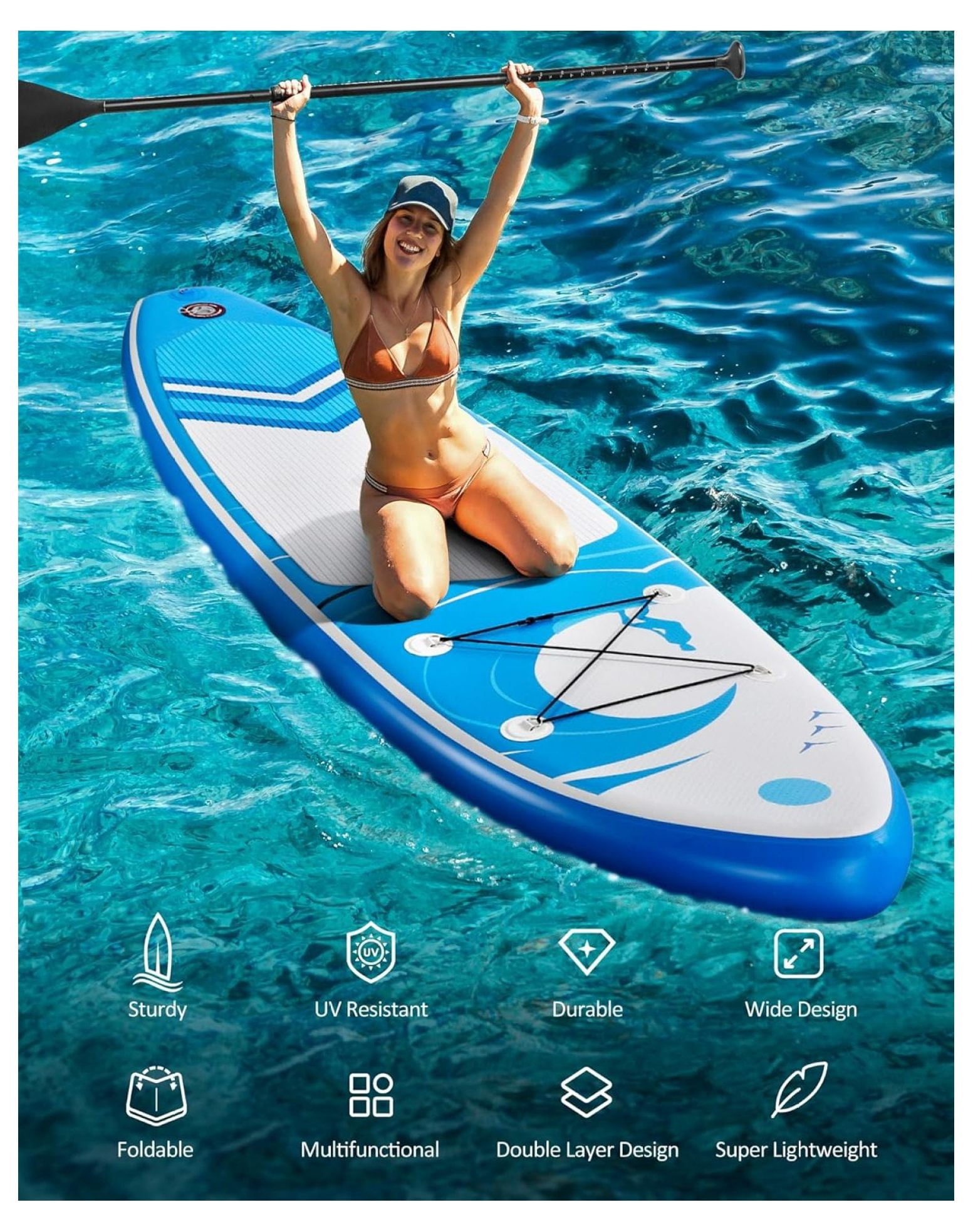 Paddle Board Stand Up Paddle Board SUP 6 inches Thick Board with ISUP Accessories & Carry Bag & Fast Pumping for Adults & Youth for Paddling Surfing Fishing Yoga