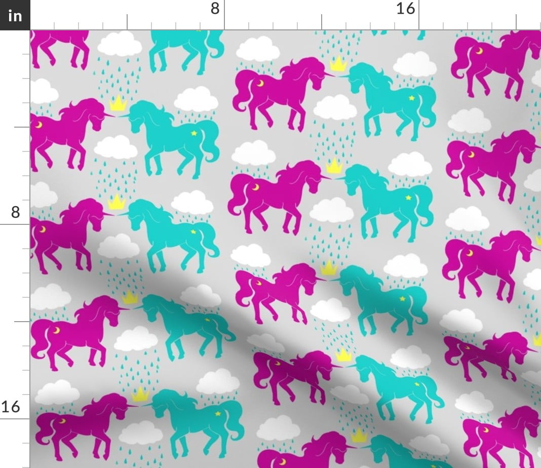 My Little Pony cotton jersey stretch fabric knit pony ponies unicorns horses colourful bright pink purple green yellow girls fabric