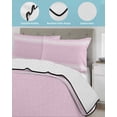 thumbnail image 4 of Quilts Twin-XL Size Bedding Set, Pink Striped Lightweight Quilted Comforter, Luxurious White Stripes Modern Abstract Art Reversible Bedspread Coverlet with Pillow Covers for All Season, 68" x 98", 4 of 7