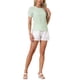 thumbnail image 2 of Edición INSPIRE CHIC Camisetas Vintage de Cuadros para Mujeres con Mangas Cortas Abullonadas y Cuello Redondo Camisa Blusa S Verde Claro, 2 of 6