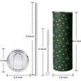 thumbnail image 5 of 20oz Green Christmas Tree and Star Pattern Skinny Tumblers Stainless Steel Tumbler with Lid and Straw,Vacuum Insulated Double Wall Travel Tumbler Cups with Cleaning Brush for Coffee,Tea, 5 of 6