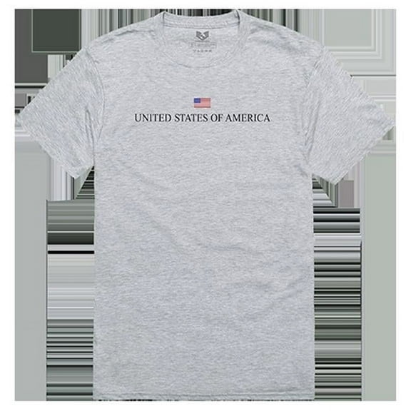 USA Relaxed Graphic Tee Shirt, Heather Gray - Medium