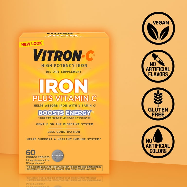 Vitron-C Iron Supplement with Vitamin C, 60 Count photo 6