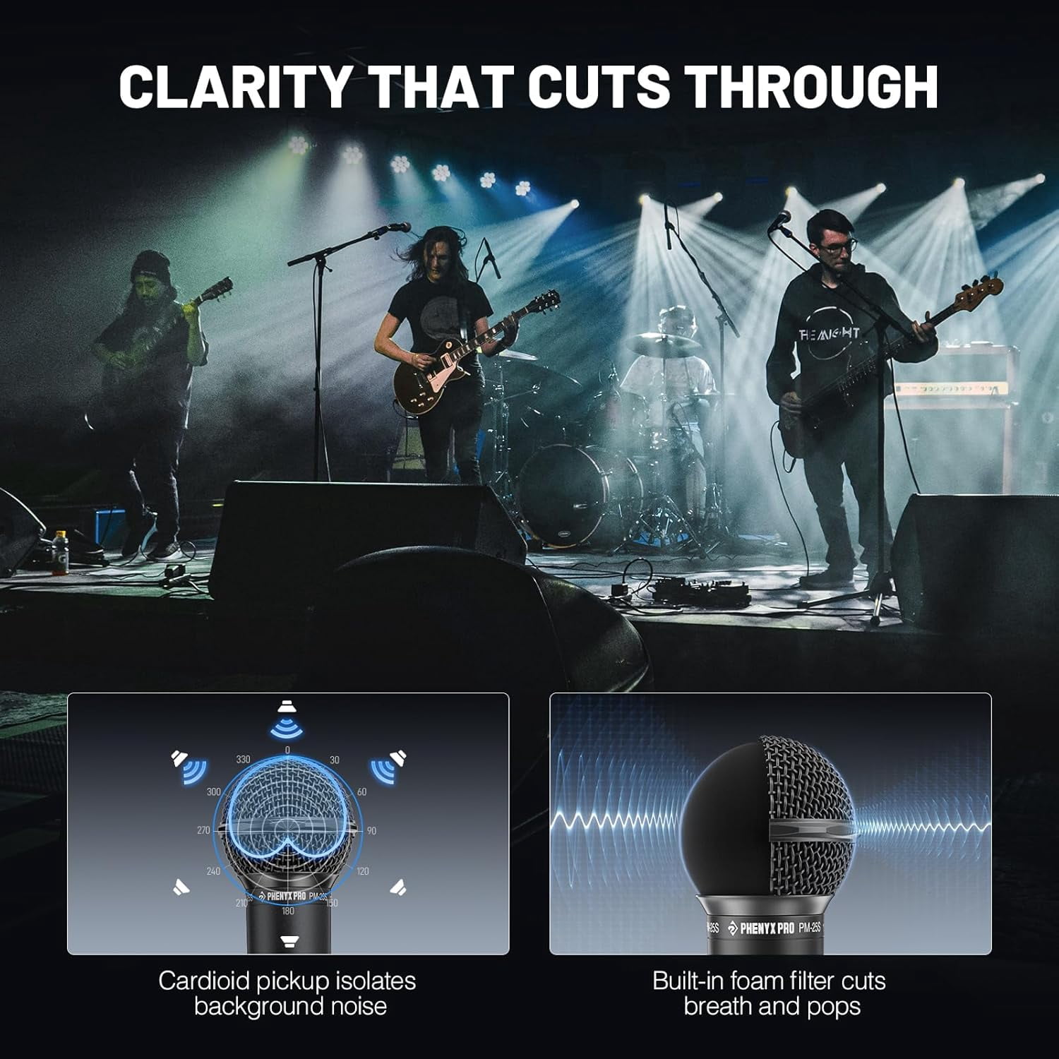 Dynamic Vocal Microphone with XLR , Cardioid Pattern for Karaoke Stage Studio Singing