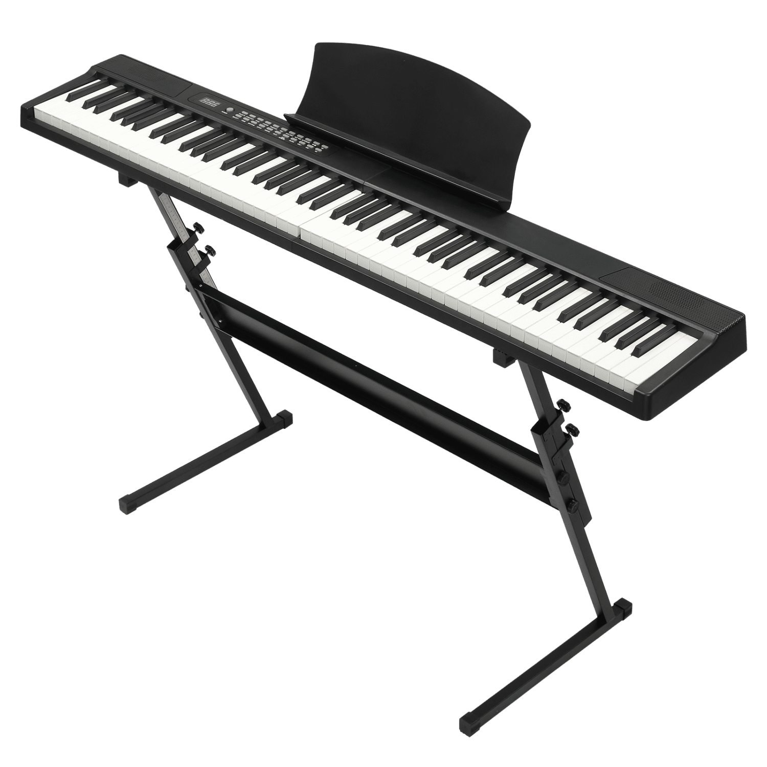 Hassch 88 Key Magnetic Connection Digital Piano with Stand and Bag, Semi-Weighted Keyboard with Headphone and MIDI Bluetooth for Beginners, Black