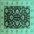 thumbnail image 1 of Ahgly Company Indoor Square Oriental Turquoise Blue Industrial Area Rugs, 4' Square, 1 of 4