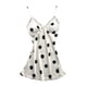 thumbnail image 1 of Gibobby Pijamas mujer invierno Mujeres Casual Sexy Home Suspender Camisón Decoración de encaje Polka Dot Print Camisón(Blanco,M), 1 of 3