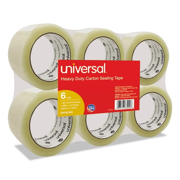 Universal GeneralPurpose Box Sealing Tape, 48mm x 54.8m, 3" Core