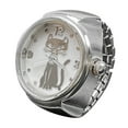 thumbnail image 1 of Real Watch Ring to Tell Watch Clock Ring Round Chunky Ring Silver Adjustable Ring Fashion Watch Jewelry, 1 of 4