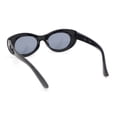 thumbnail image 4 of Girls Child Size Butterfly Deco Oval Mod Cat Eye Plastic Sunglasses All Black, 4 of 4