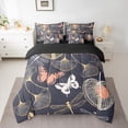 thumbnail image 3 of Manfei Cartoon Butterfly Moth 7pcs Bedding Comforter Set, Rustic Flower Leaf Queen Bedding Sets, Teens Kids Adult Women Reversible Queen Sheet Sets, Luxury Bedroom Decor, 3 of 8