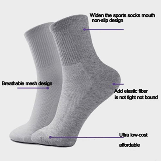 Hot Men's Socks Breathable Casual Soft Cotton Sports Breathable  5 Colors New