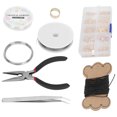 thumbnail image 2 of Kit de herramientas para hacer joyas, pendientes, manualidades, cierre de langosta, hilo de cera, juego de accesorios para reparar joyas, dorado, 2 of 14