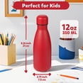 thumbnail image 3 of Neihepal 12oz Stainless Steel Insulated Water Bottle, BPA Free Cola Flask, Keeps Cold 24H Hot 12H (Red,1), 3 of 7